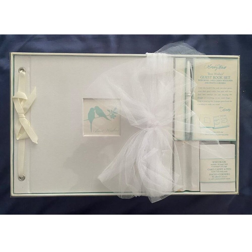 Mindy Weiss White/Ivory "With Love From" Wish Book Guest Book Set